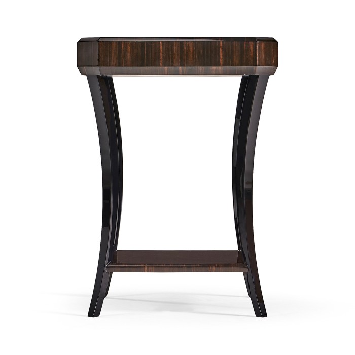 Small Square Art Deco Macassar Ebony High Lustre Side Table