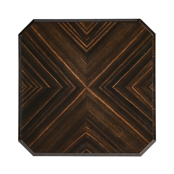 Small Square Art Deco Macassar Ebony High Lustre Side Table