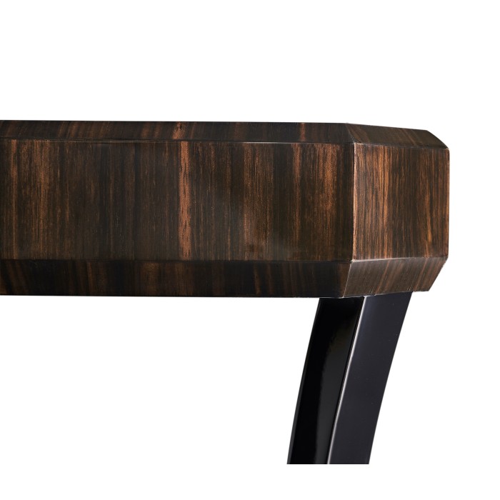 Small Square Art Deco Macassar Ebony High Lustre Side Table