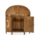 Adam Style Walnut & Satinwood Demilune TV Cabinet