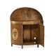 Adam Style Walnut & Satinwood Demilune TV Cabinet