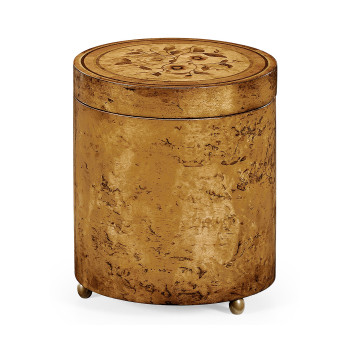 Cylindrical Burl Walnut Box