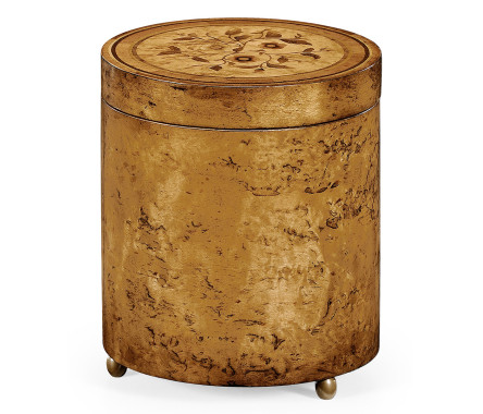 Cylindrical Burl Walnut Box