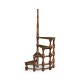 Anitqu Mahogany Library Stairs with Central Post