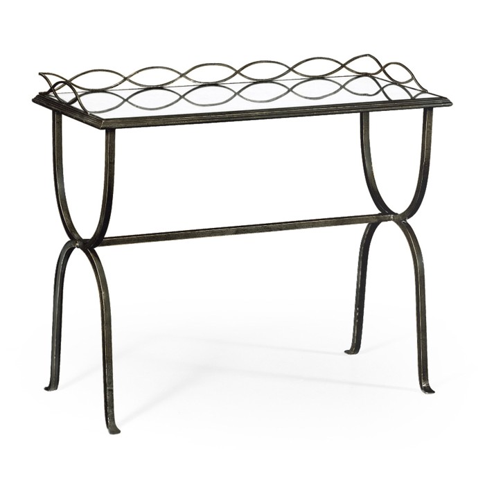 Églomisé & Bronze Iron Drinks Table
