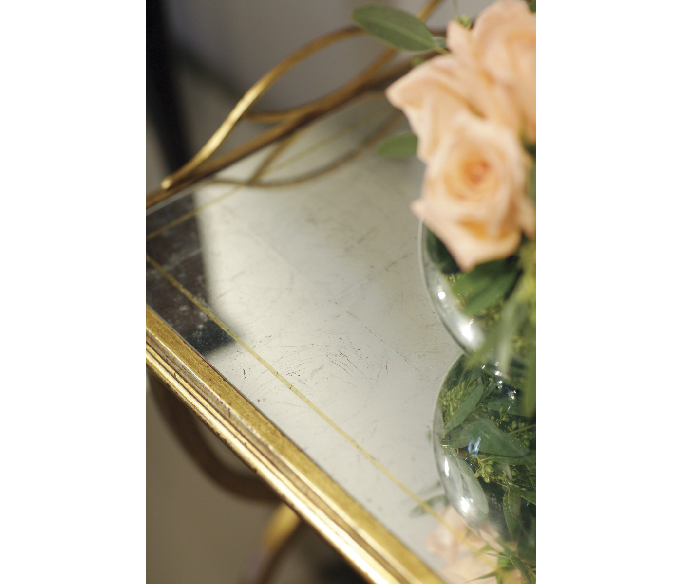 Églomisé & Gilded Iron Drinks Table