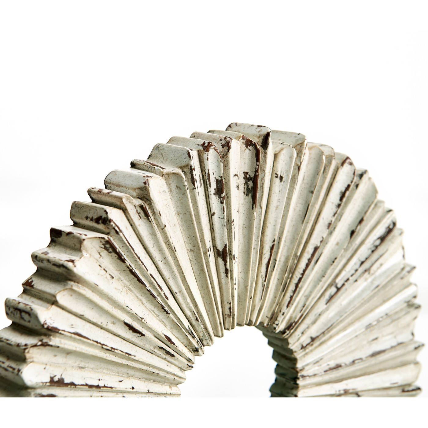 White Painted & Distressed Starburst on Stand