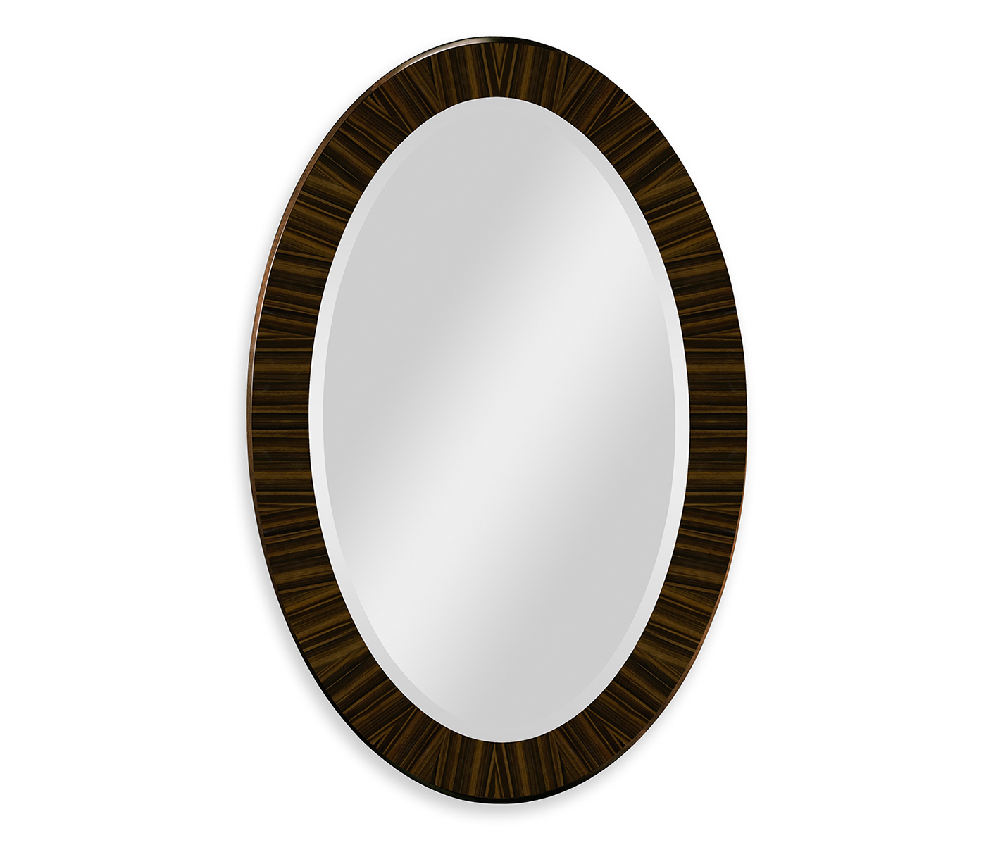 Oval Art Deco Macassar Ebony High Lustre Mirror