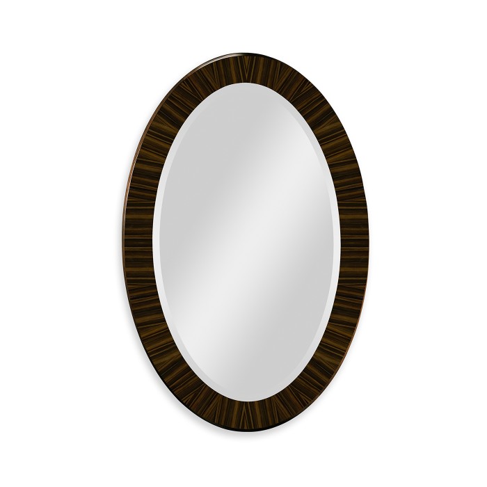 Oval Art Deco Macassar Ebony High Lustre Mirror