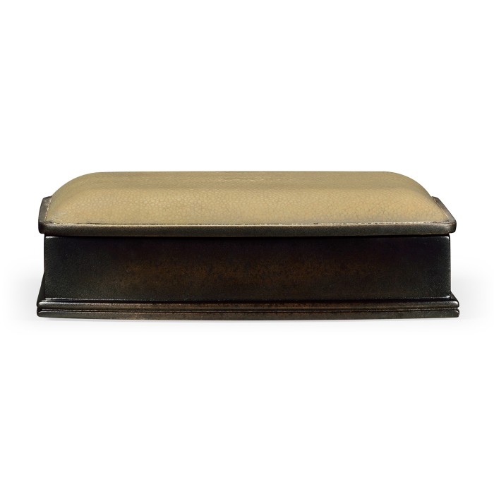 Faux Shagreen Bronze Box (Cream)