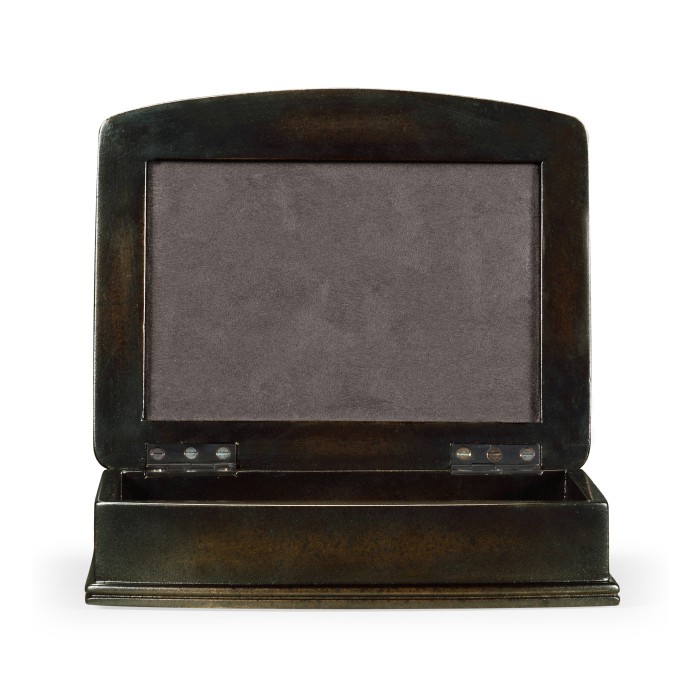 Faux Shagreen Bronze Box (Cream)