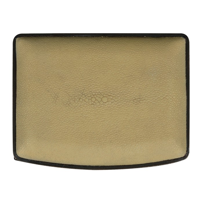 Faux Shagreen Bronze Box (Cream)