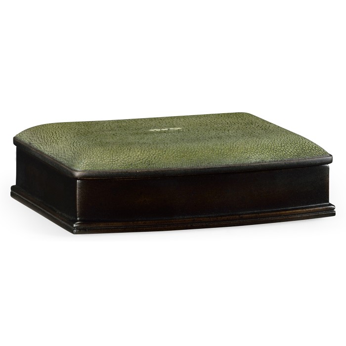 Green Faux Shagreen Bronze Box