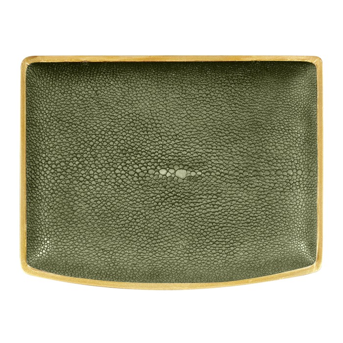 Green Faux Shagreen Gilded Box