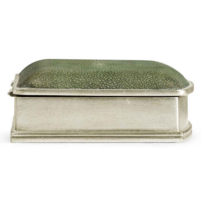 Green Faux Shagreen Silvered Box