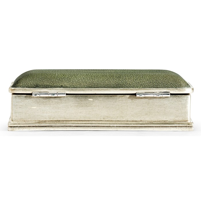 Green Faux Shagreen Silvered Box