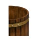 Round Walnut Peat Bucket Style Waste Basket