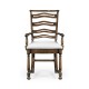Oak Pierced Ladder Back Country Arm Chair