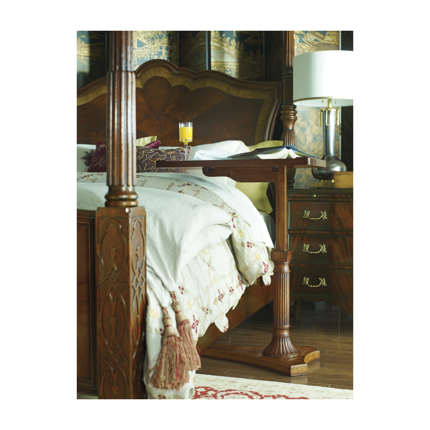 Satinwood Adjustable Sofa/Bed Table