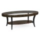 Oval Art Deco Macassar Ebony High Lustre Glass Topped Coffee Table
