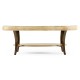 Art Deco Oval Glass Topped Coffee Table
