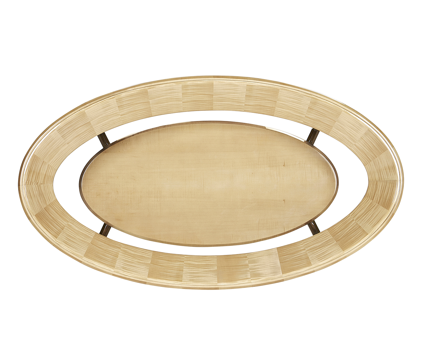 Art Deco Oval Glass Topped Coffee Table