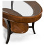 Art Deco Oval Glass Topped High Lustre Coffee Table