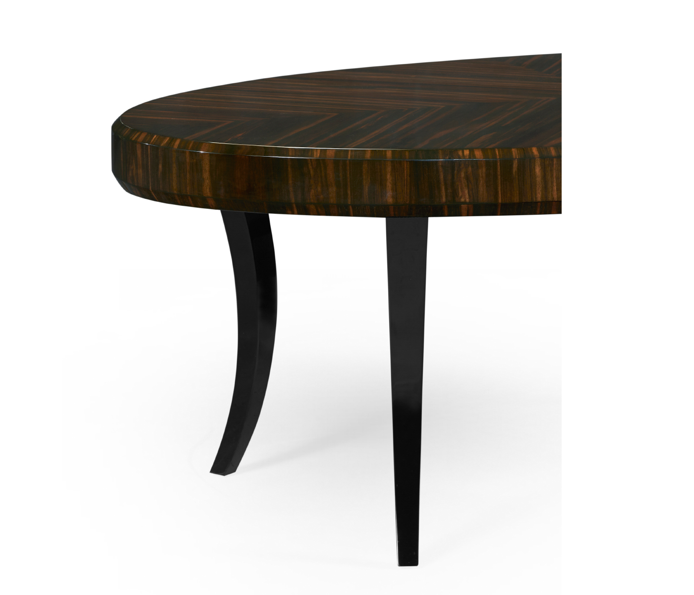 Oval Art Deco Macassar Ebony High Lustre Coffee Table
