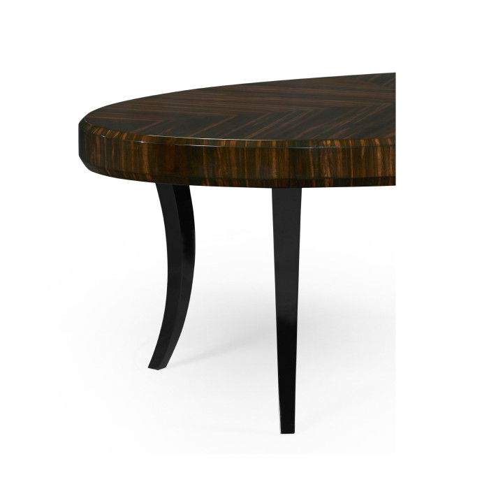 Oval Art Deco Macassar Ebony High Lustre Coffee Table