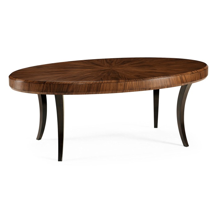 Art Deco Satin Oval Coffee Table 