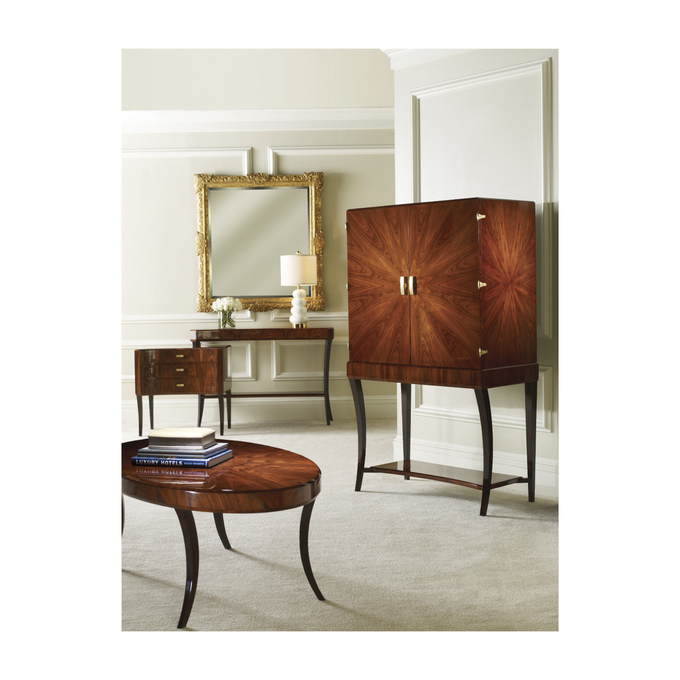 Art Deco Satin Oval Coffee Table 