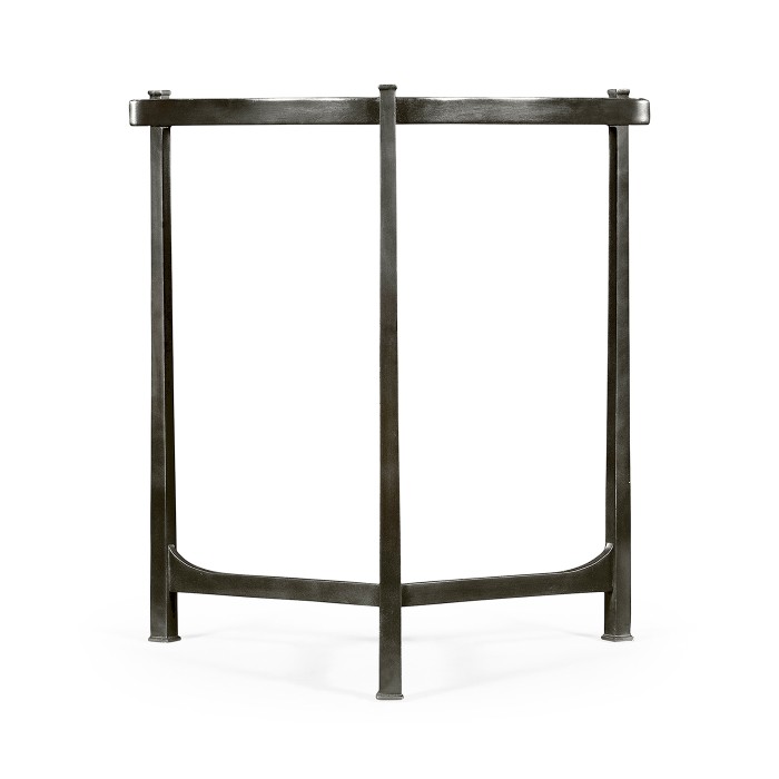 Large Églomisé & Bronze Iron Lamp Table
