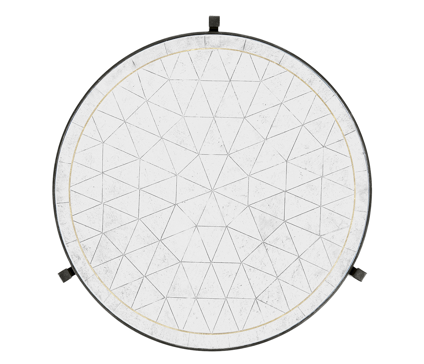 Large Églomisé & Bronze Iron Lamp Table