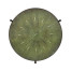 Large Green Round Faux Shagreen Bronze Side Table