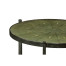 Large Green Round Faux Shagreen Bronze Side Table