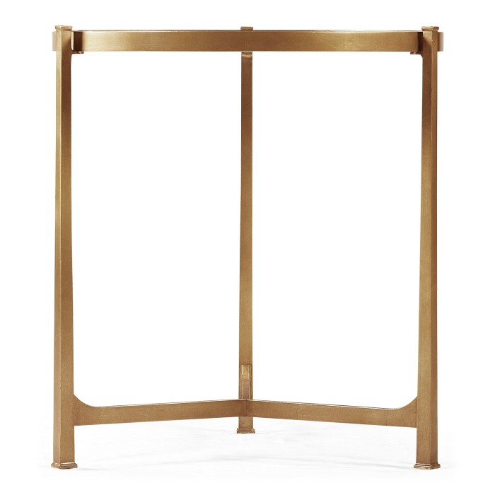 Large Églomisé & Gilded Iron Lamp Table 