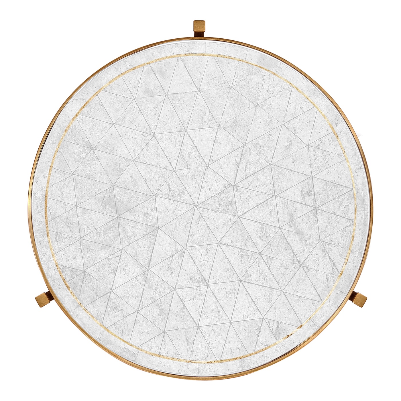 Large Églomisé & Gilded Iron Lamp Table 