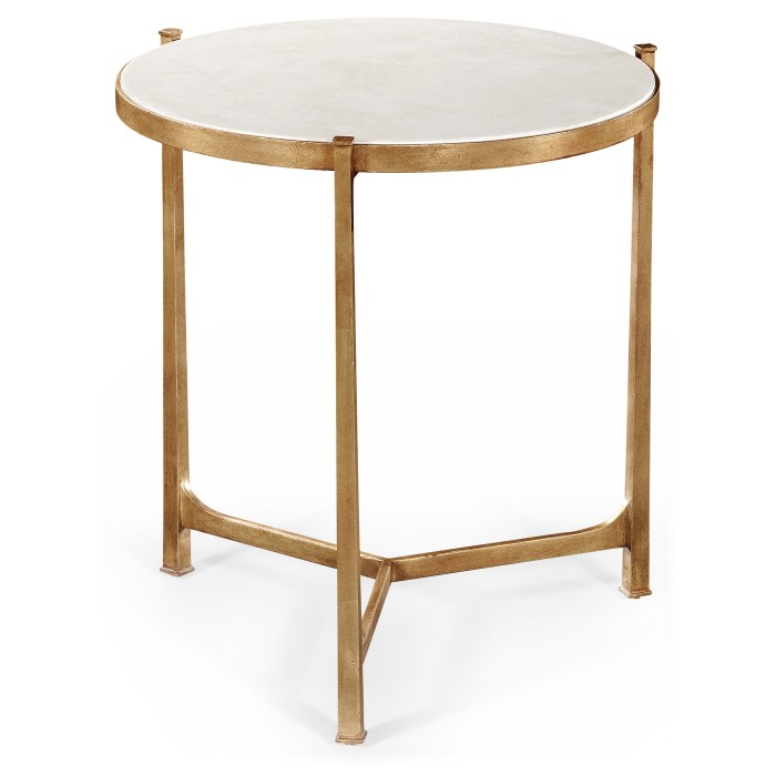 Large Scagliola & Gilded Round Side Table