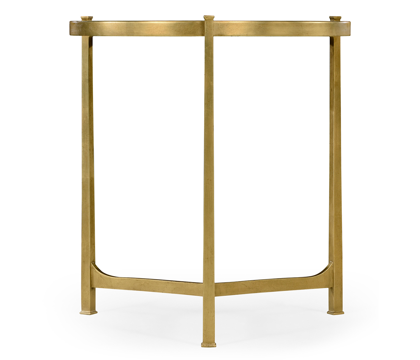 Large Green Round Faux Shagreen Gilded Side Table