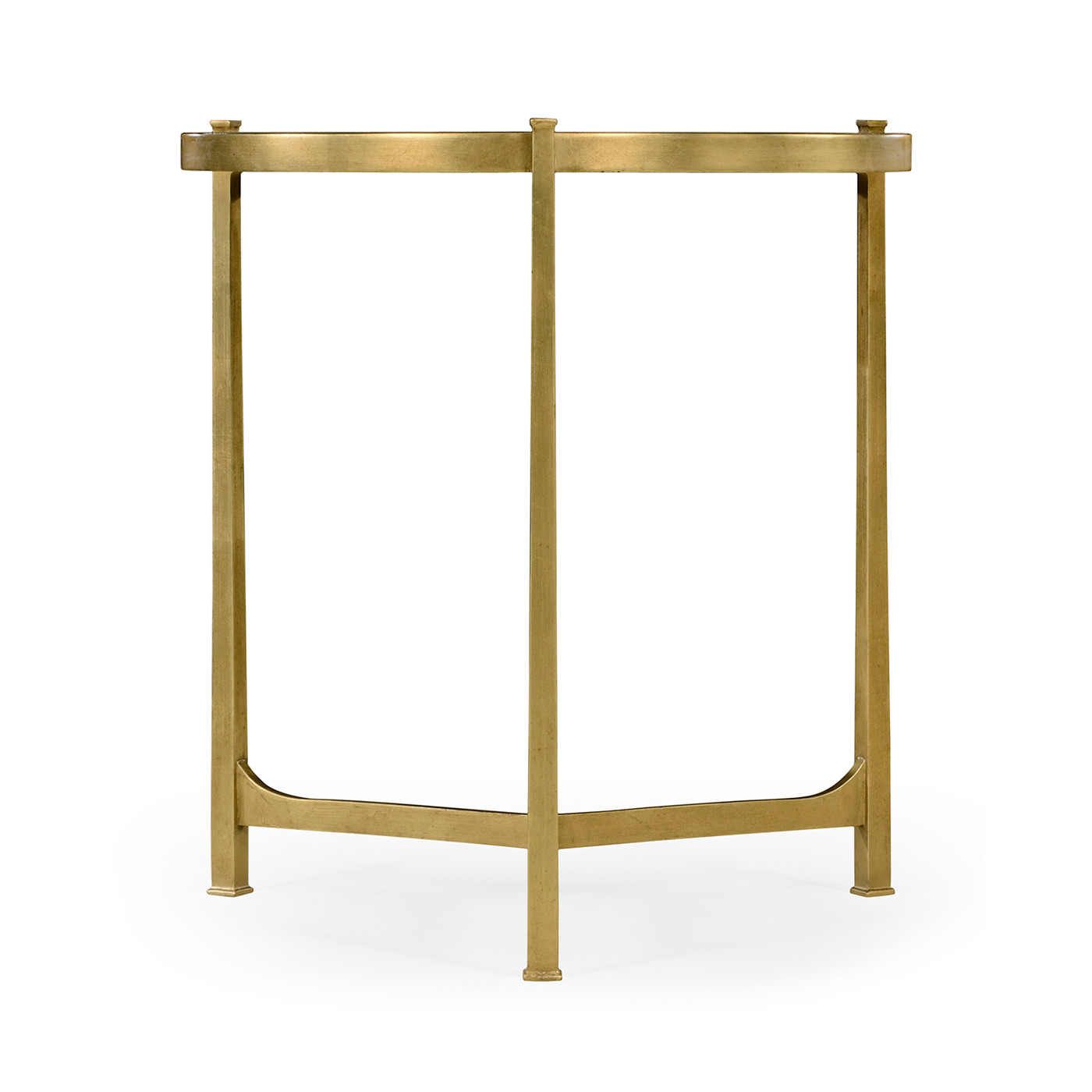 Large Green Round Faux Shagreen Gilded Side Table