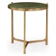 Large Green Round Faux Shagreen Gilded Side Table