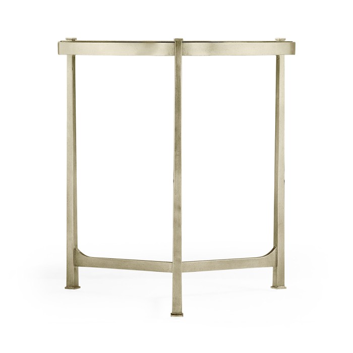 Large Églomisé & Silver Iron Lamp Table