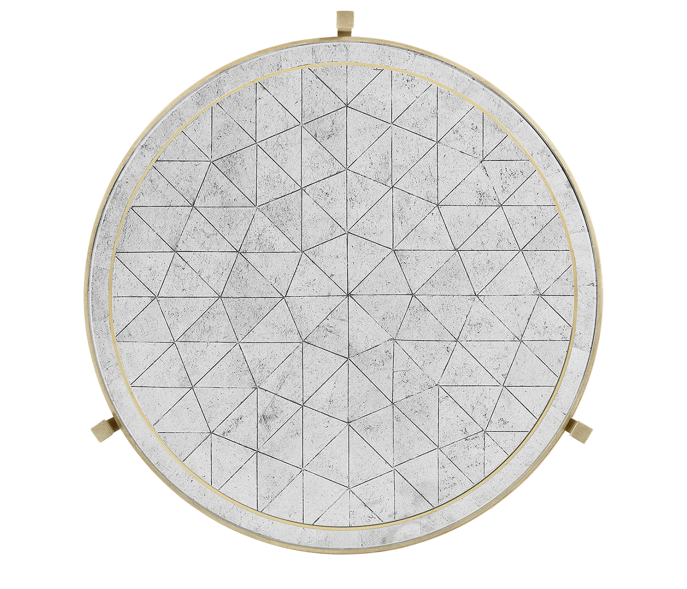 Large Églomisé & Silver Iron Lamp Table