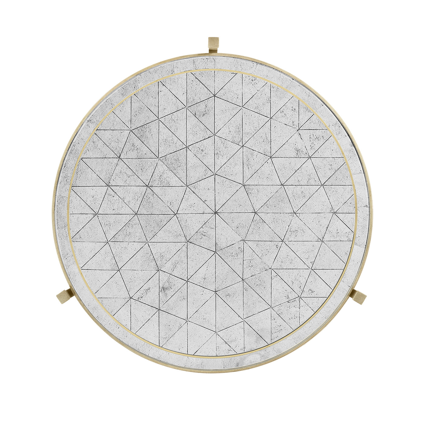 Large Églomisé & Silver Iron Lamp Table