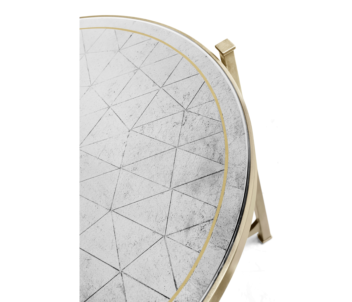 Large Églomisé & Silver Iron Lamp Table