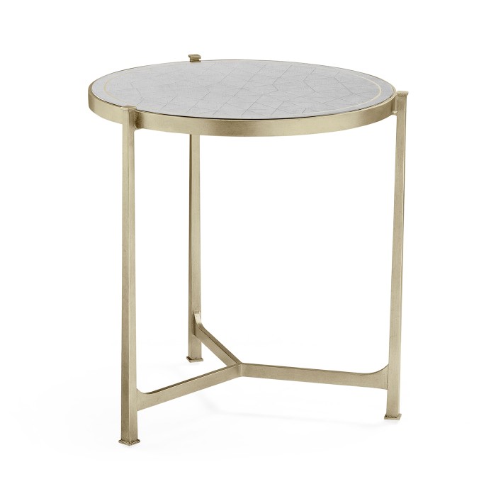 Large Églomisé & Silver Iron Lamp Table