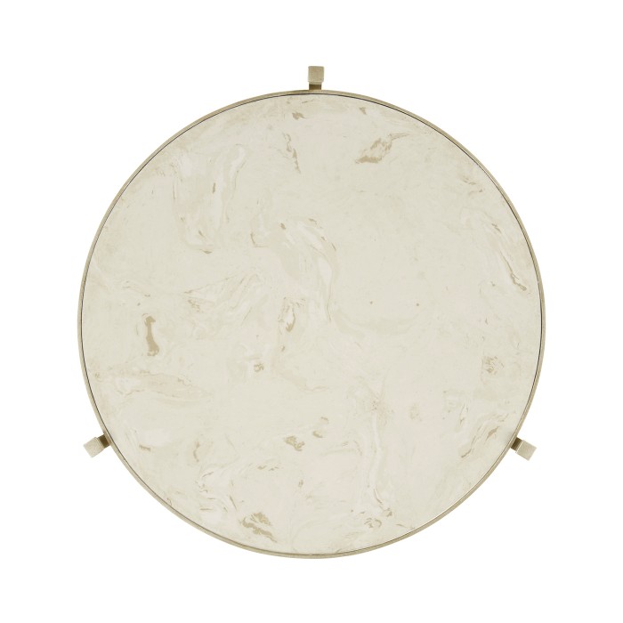 Large Scagliola & Silver Round Side Table