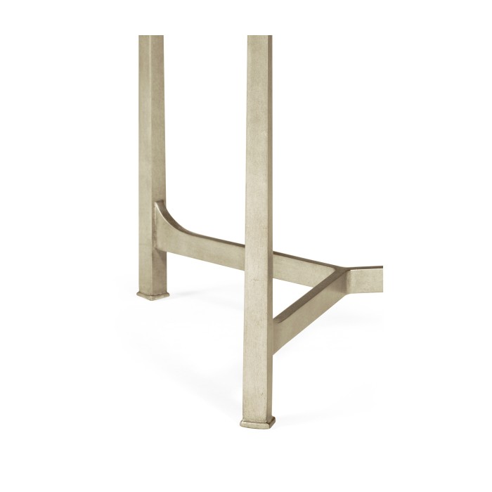 Large Scagliola & Silver Round Side Table