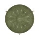 Large Green Round Faux Shagreen Silver Side Table
