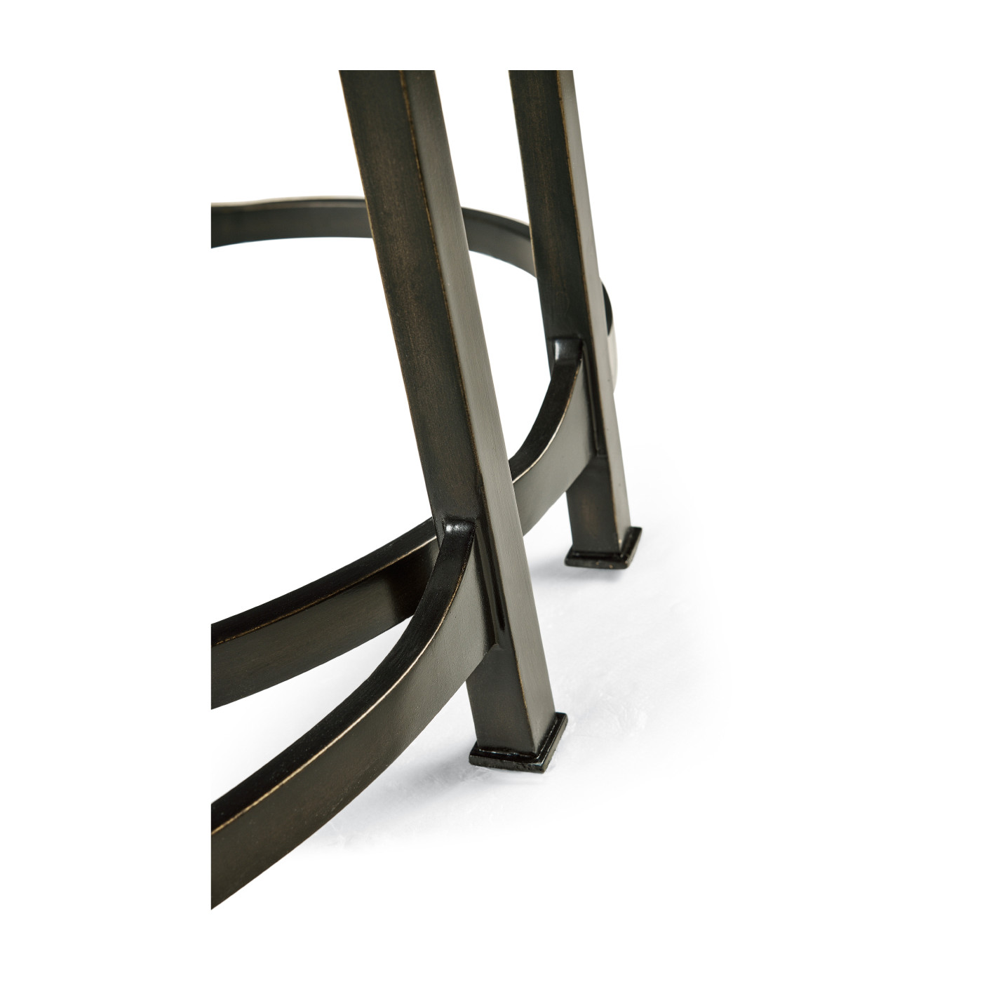 Églomisé & Bronze Iron Round Nest of Tables